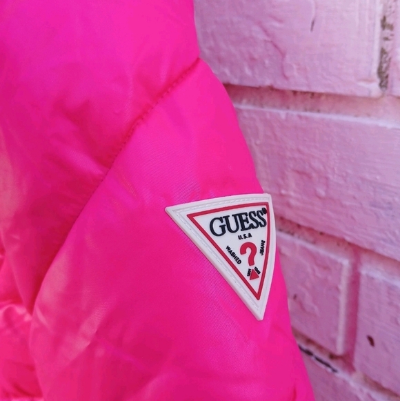 NWT $150 Guess Puffer Jacket Pink Small - Picture 6 of 8